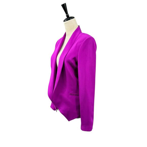 Truth and Pride Magenta Purple 100% Silk Bright Cutaway Open Professional Blazer - Picture 4 of 13